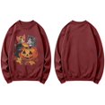 thumbnail image 1 of Peichun Halloween Pumpkin Cat Sweatshirts for Women Fall Winter Long Sleeve Crew Neck Loose Pullover Tops Vintage Spooky Season Graphic Loose Comfort Fit Hoodless Sweatshirt 1-Wine S, 1 of 4