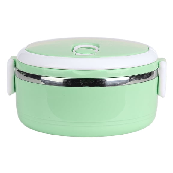 Thermal Lunch Box With Arch Handle Stackable Hot Food Insulated Box 304 Stainless Steel Round Lunch Box Sealed Food ContainersMonolayer For Home Picnics Camping School Green