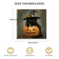 thumbnail image 2 of Vintage Halloween Black Cat and Pumpkin Canvas Wall Art Painting,Gothic Print Pictures for Home Wall Decor Horror Creepy Dark Posters for Living Room Home Halloween Party Decor Framed, 2 of 5