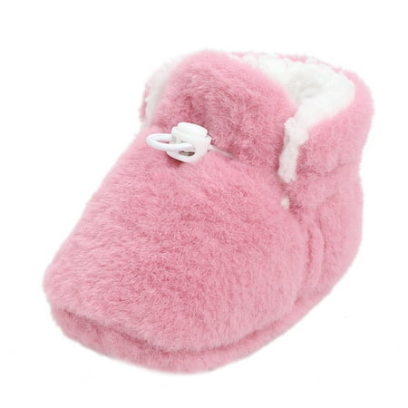 

ZMHEGW Baby Shoes Toddler Boots Soft Bottom Toddler Shoes Plus Velvet Thick Non Slip Large Cotton Shoes