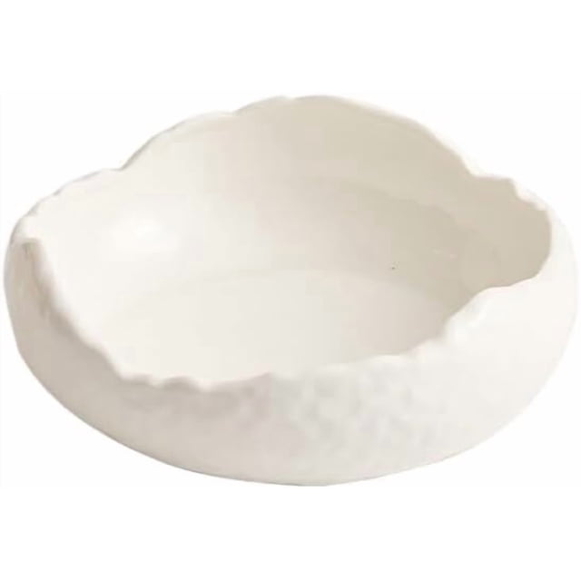 Plates Round Deep Plate, Creative Stylish Tableware, Multifunctional Bowl for Steamed Egg Yogurt Salad Dishes(D)