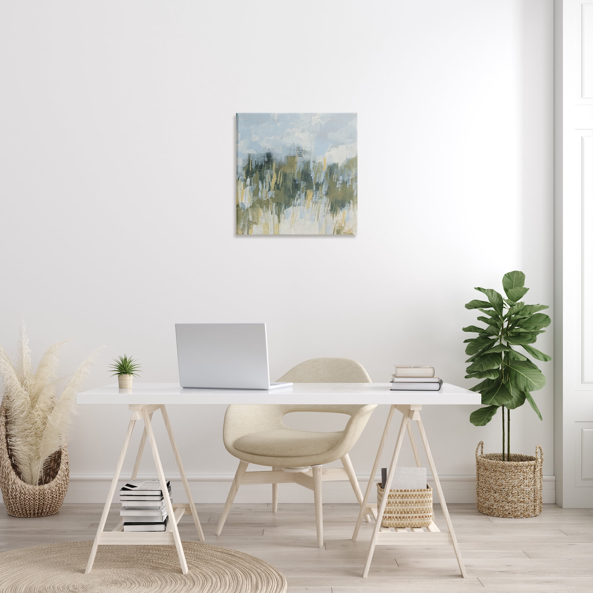 Stupell Industries Abstract Grassy Landscape Abstract Painting Gallery Wrapped Canvas Art Print Wall Art, 24 x 24