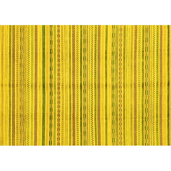 Ahgly Company Indoor Rectangle Abstract Yellow Modern Area Rugs, 5' x 8'