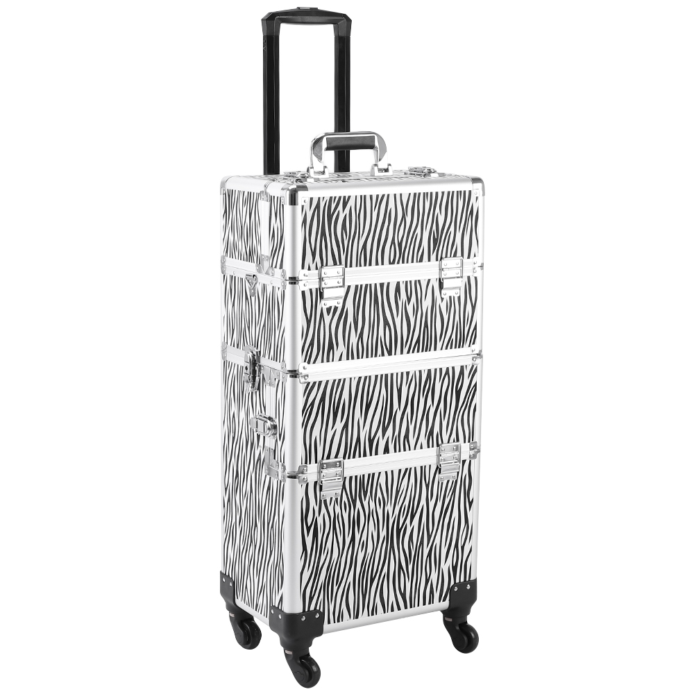 3 in 1 Aluminum Professional Makeup Trolley Vanity Case for Artists
