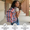 thumbnail image 5 of Yspwyqan Backpack for Little Girls, Patriotic Leopard Star 17" School Backpack, Adjustable Straps 600D Durable Bookbag with Front Pocket for Primary Elementary Travel Hiking, 5 of 7