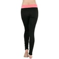 thumbnail image 2 of ToBeInStyle Women's Full Length Leggings w/Side Pockets - Black/Coral - Small, 2 of 3