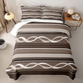 thumbnail image 2 of jejeloiu Earthy Striped Twin Quilt Set,Neutral Print Twin Coverlet Set For Boys,Brown Beige,2 Pieces, 2 of 6