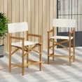 thumbnail image 2 of Christopher Knight Home Rustic Vintage Outdoor Bar Stools, Solid Wood Tapered Legs, Beige, Set of 2, 2 of 9