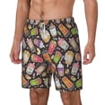 thumbnail image 2 of Uemuo Milk Tea Pattern Mens Swim Trunks Quick Dry Board Shorts with Mesh Lining, Stretch Beach Shorts Quick Dry No-Chafing Board Shorts-Large, 2 of 9