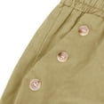 thumbnail image 5 of USNSM Casual Capri Pants for Women 2024 Summer Drawstring Elastic High Waist Linen Pants Wide Leg Plus Size Lounge Capris Pants Khaki XL, 5 of 5