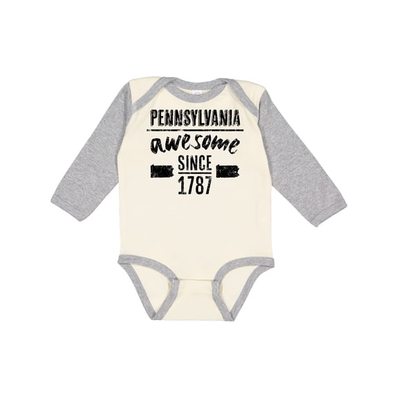 Inktastic Pennsylvania Awesome Since 1787 Boys or Girls Long Sleeve Baby Bodysuit