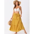 thumbnail image 3 of DARING DIVA Women's Ruffle Swing Skirts Beach Tiered Long Maxi Skirt S Yellow, 3 of 6