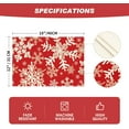 thumbnail image 6 of mubwai Red Snowflakes Christmas Placemats for Dining Table, 12 x 18 Inch Seasonal Winter Washable Table Mats Set of 4, 6 of 6