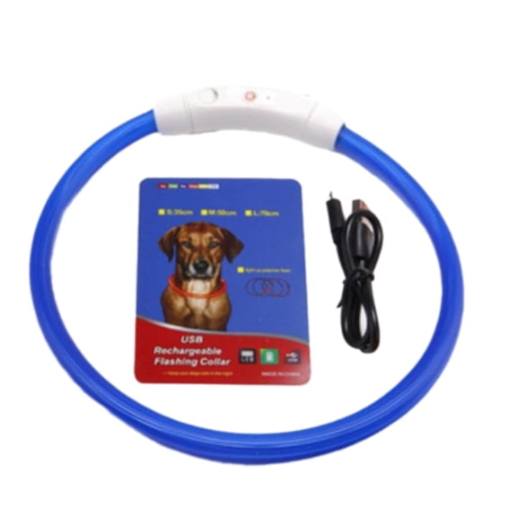 Barhoo Usb Rechargeable Led Dog Collar, Glowing Light up Collar for Night Time Visibility and Fashion, Adjustable for Small, Medium, and Large Dogs, with Multiple Flashing Modes