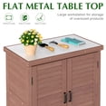 thumbnail image 5 of D-road Outdoor Storage Cabinet & Potting Bench Table with Metal Top, Wooden Patio Furniture, Garden Workstation, Brown, 5 of 7