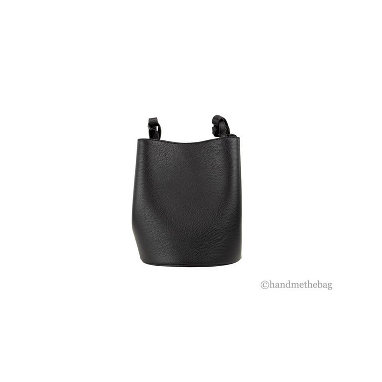 BURBERRY LEATHER BUCKET SHOULDER BAG BLACK