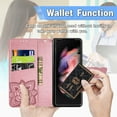 thumbnail image 2 of Allytech Samsung Galaxy Z Fold5 Flip Wallet Case, Luxury PU Leather [Butterfly & Flower Embossed] Magnetic Clasp Stand Case Built-in Card Slots & Cash Pocket, Shockproof Wrist Strap Case, Pink, 2 of 16