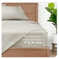 thumbnail image 5 of Twin Sheet Set - 1800 Ultra-Soft Microfiber Twin Bed Sheets - Deep Pockets - Easy Fit - Extra Soft - 3 Piece Set - Bedding Sheets & Pillowcases (Twin, Pinstripe - Stone/White), 5 of 9