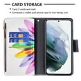 thumbnail image 2 of Dteck Case for Samsung Galaxy S21 FE 5G 6.4-inch,Magnetic Patterned Leather Zipper Card Holder Wallet Flip Case Kickstand Shockproof with Hand Strap Cover ,Half Flower, 2 of 6