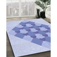 thumbnail image 3 of Ahgly Company Machine Washable Indoor Round Transitional Heavenly Blue Area Rugs, 5' Round, 3 of 7