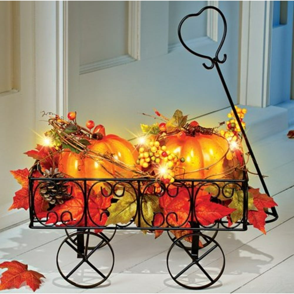 Lighted Pumpkin Wagon Fall Outdoor & Indoor Décor