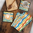 thumbnail image 5 of Colorful and Grey Abstract Art Artwork Kitchen Oven Mitt and Pot Holder Sets 4 Pcs for Baking, Cooking and Grilling, Heat Resistant Up To 392 °F, 5 of 7