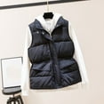 thumbnail image 4 of Htigea Womens Puffer Vest Solid Sleeveless Zip Up Stand Collar Jacket Lightweight Jackets Fall Winter Warm Coats with Pockets Black M, 4 of 7