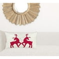 thumbnail image 2 of Cream and Red Christmas Deer Lumbar Throw Pillow, 2 of 5
