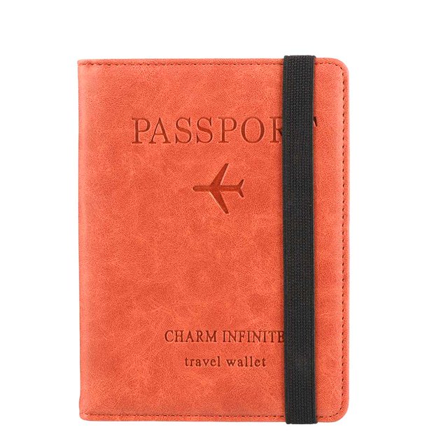 KEY12 Función múltiple Bolsa de pasaporte Cuero Juegos de viaje Titular del pasaporte Portátil Paquete de archivo Titular de tarjeta de crédito Delgadez Cartera RFID/Multicolor huangjie unisex