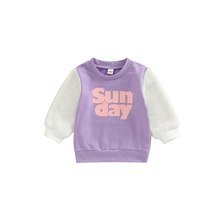 

Toddler Boy Girl Pullover Sweatshirt Casual Letter Printed Patchwork Long Sleeve Tops Streetwear