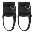 thumbnail image 2 of Correas de fitness mejoradas para entrenamientos potentes Puños de tobillo con doble anilla en D negros para entrenamiento en el gimnasio, 2 of 8