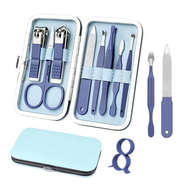 Set de manicura RedFlow 8 en 1 con cortaúñas azul