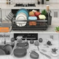 thumbnail image 4 of Dish Drying Rack  With Auto-drain & Mat Drainers For Kitchen Counter Glorganizer 4 Cups 3 Slots Utensil Holder Gifts Women Mothers Day Gadgets Decor, 4 of 8