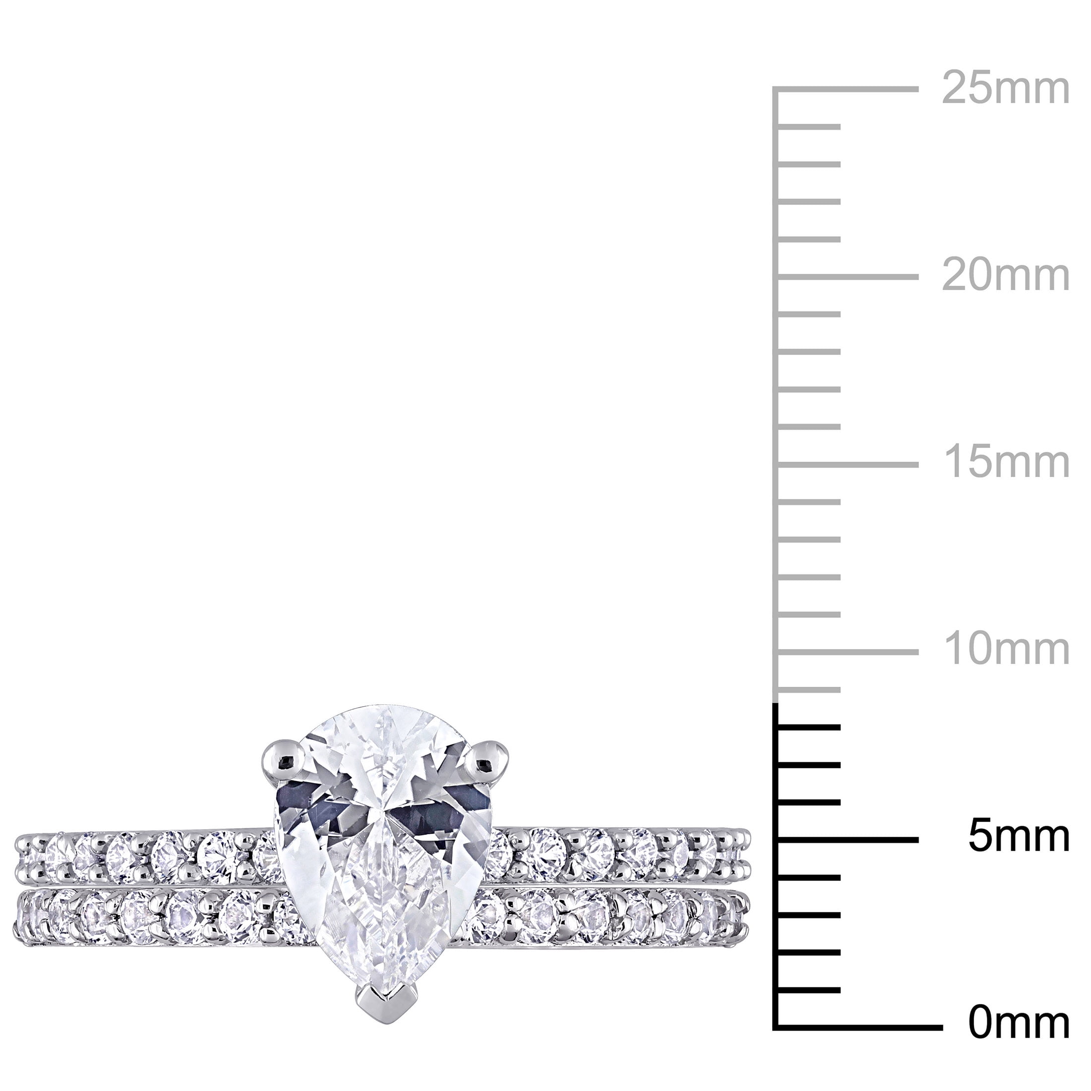 Everly Women's Created Sapphire 10k White Gold Bridal Set