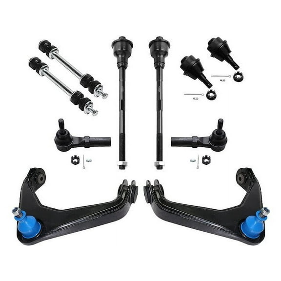 Front Control Arm Ball Joint Tie Rod End and Sway Bar Link Kit - 10-Piece - Compatible with 2001 - 2010 Chevy Silverado 2500 HD 2002 2003 2004 2005 2006 2007 2008 2009