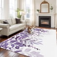 thumbnail image 3 of Purple Leaves Area Rug 6x9 Washable Rug Non Slip Summer Botanical Large Area Rug Soft Stainresistant Indoor Floor Carpet for Living Room Bedroom Home Office Dining Room Nursery, 3 of 8