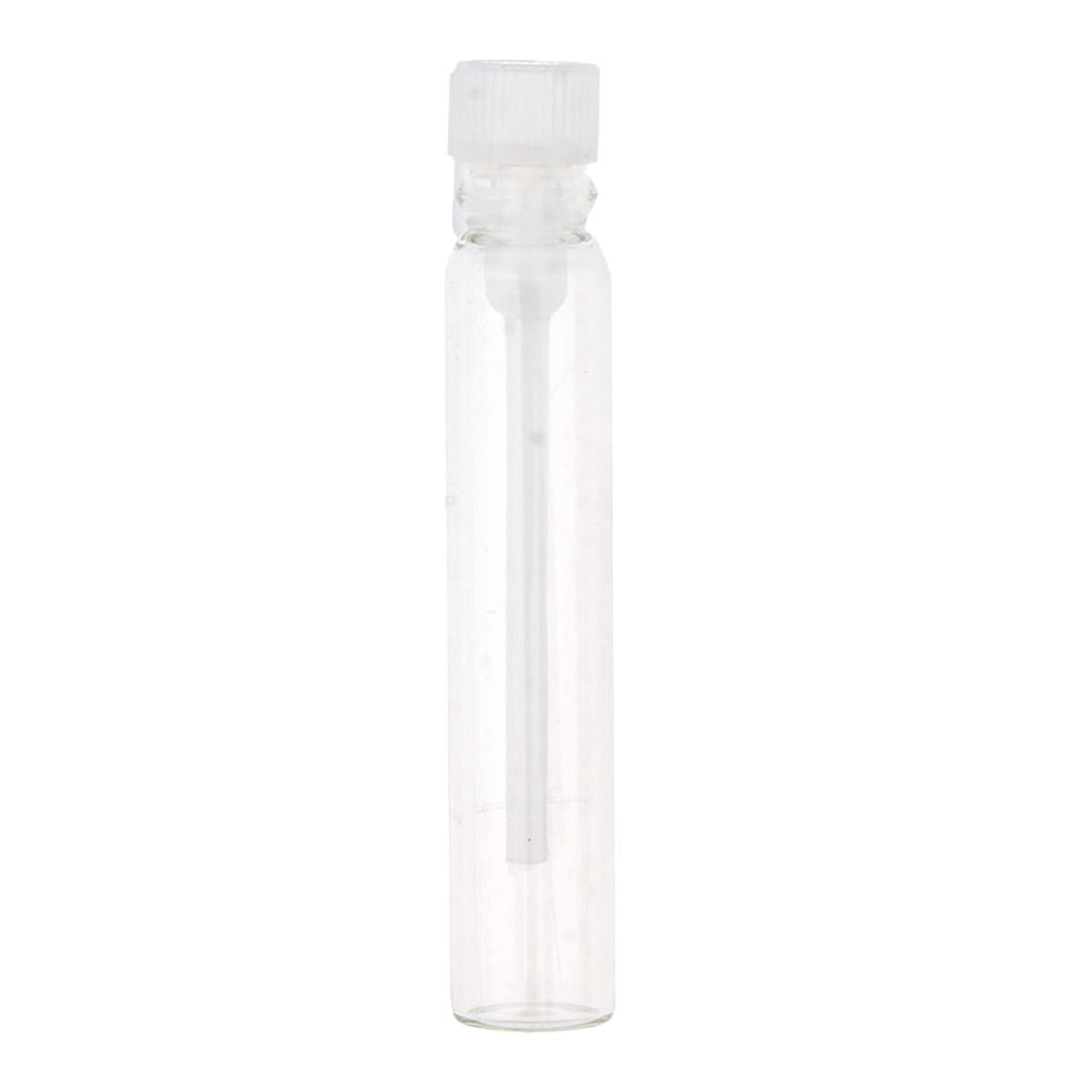FITYLE 4x50x Mini Glass Vials Empty Essential Oil Fragrance Bottle 2ml White Cap