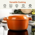 thumbnail image 5 of Daluvenix 2 in 1 Cast Iron Dutch Oven Pot with Skillet Lid, 6+2qt Pre-Seasoned Multipurpose Cookware for baking, braising, and stewing,  Orange, 5 of 8