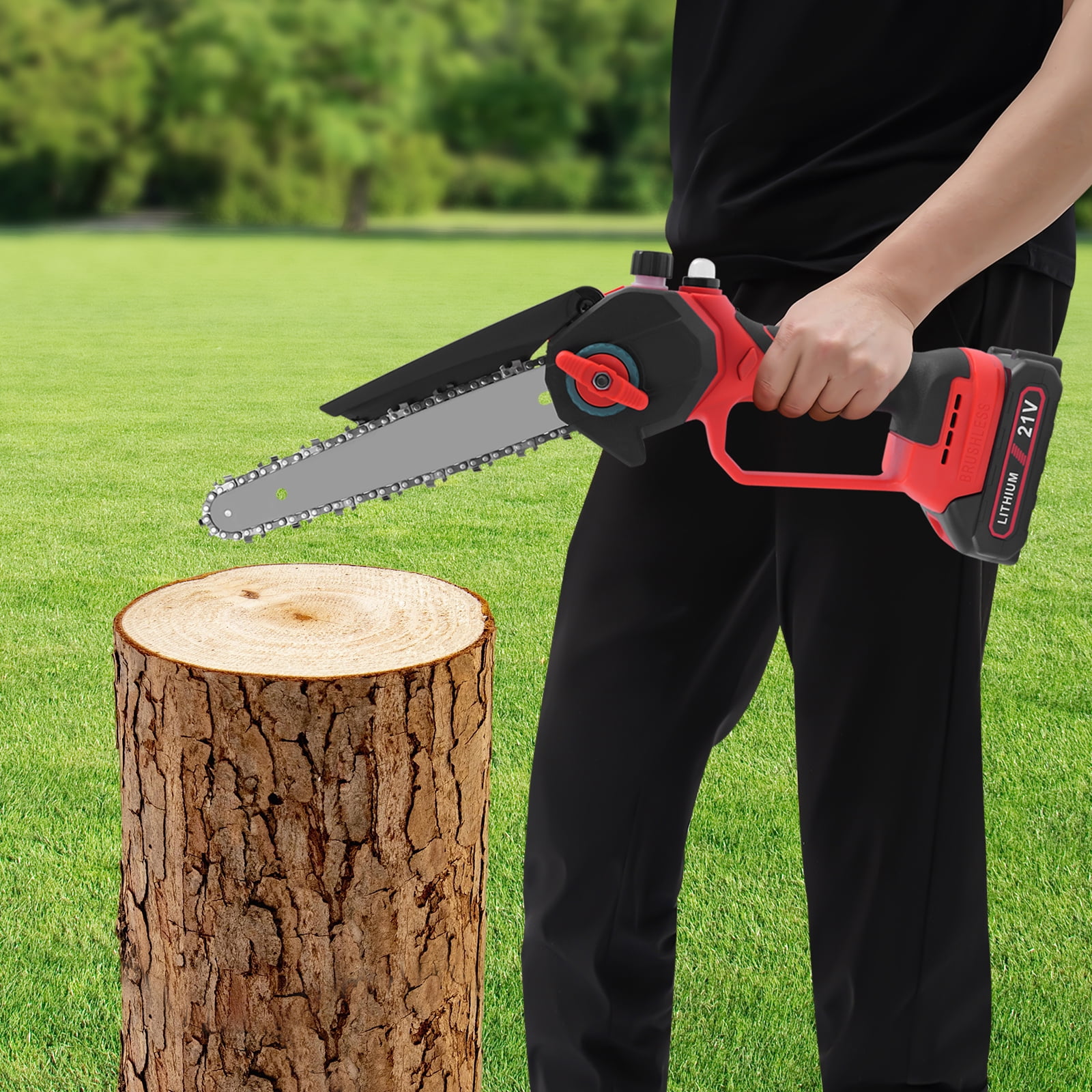 3.15*4.53*22.83 Excellent Black Red Mini Handheld Electric Chain Saw for Home Repairs and Maintenance
