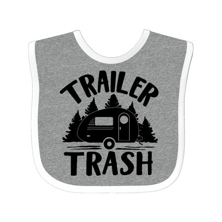 

Inktastic Trailer Trash- Camping Humor Gift Baby Boy or Baby Girl Bib