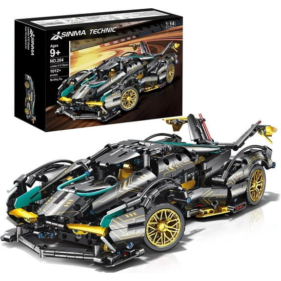 Technic Sports Car Building Blocks Toys Boys or Adults Kits 1:14 MOC Lambo V12 Building Set Speed Champions Raceing Car Model Vehicle Set,Collectible Race Car for 10 12 14  Year Boys(1012pcs)