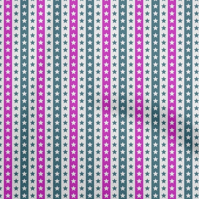 oneOone Polyester Spandex Magenta Fabric Stars Fabric For Sewing Printed Craft Fabric By The Yard 56 Inch Wide