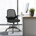 thumbnail image 2 of Giantex Mesh Rolling Office Chair w/Flip-up Armrest, Adjustable Ergonomic Desk Chair, Task Computer Chair w/Lumbar Support, Rocking Backrest, Executive Chair for Home Office, Black, 2 of 8