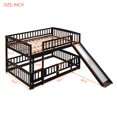 thumbnail image 6 of BELLEMAVE Kids Bunk Bed Full over Full/Toddler Bunk Beds, Full Bunk Bed with Slide, Ldder, Door Openable Fence, Low Bunk Bed for Toddler, Kids(Espresso), 6 of 8