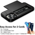 thumbnail image 2 of Case Compatible with iPhone 15 Pro Max with Card Holder+Screen Protector+Camera Cover, Dual Layer Shockproof Protective Hidden Card Slot Sliding Wallet Case for iPhone15 Pro Max, 6.7'' Black, 2 of 7