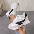 thumbnail image 4 of Willtoo Womens Retro Platform Sneakers Lace Up Thick Sole Walking Shoes Non Slip Fashion Casual Athletic Trainers, 4 of 5