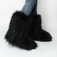 thumbnail image 4 of Gegefur Women's Faux fur Boot Furry Fluffy Short Snow Boot Mid-Calf Boots Warm Comfortable Outdoor Flat Shoes, 4 of 4