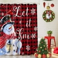 thumbnail image 5 of Shower Curtains Sets for Bathroom Decor Snowman Cardinal Red Black Buffalo Plaid Waterproof Bathroom Curtain with Hooks, Winter White Snowflake for Bathroom Decor,72x72IN, 5 of 9