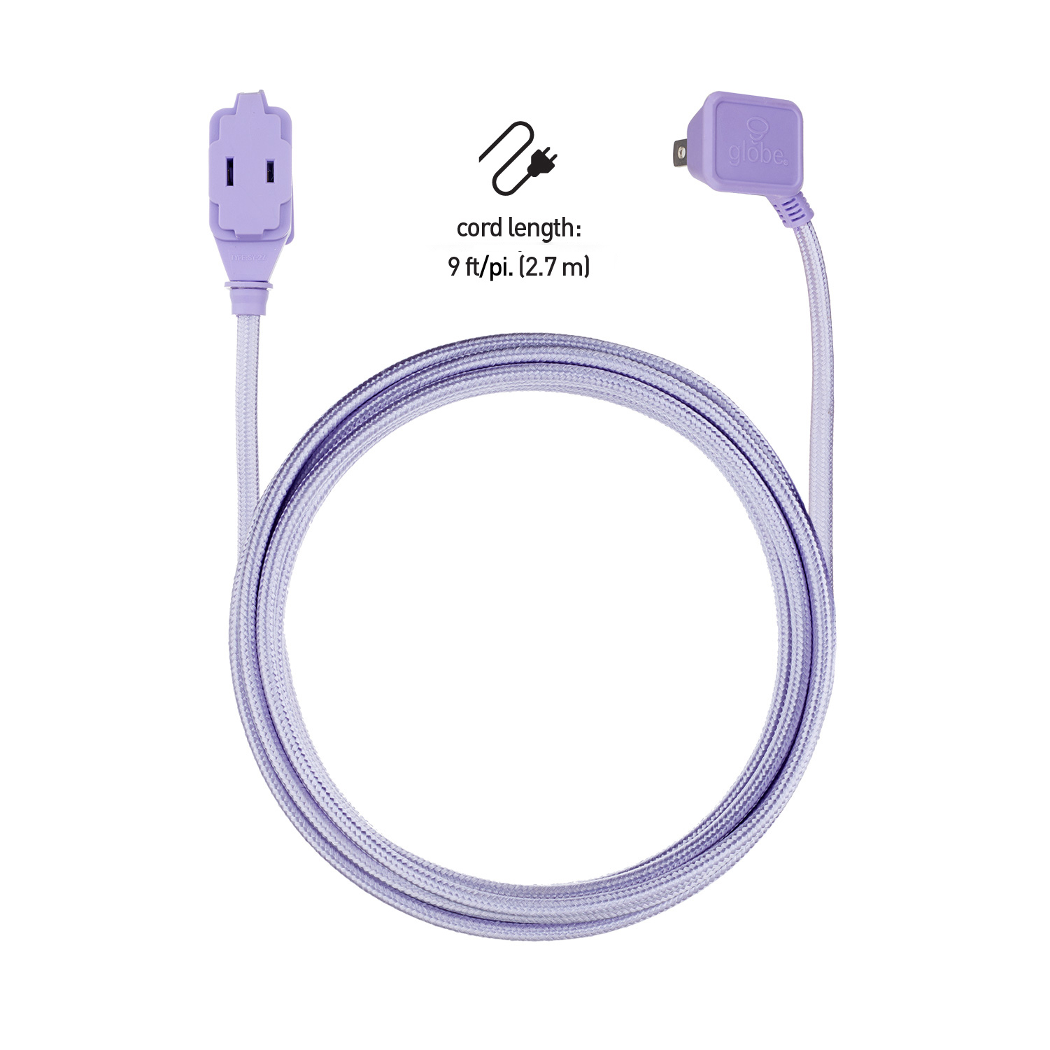 Globe Electric Globe Electric 9-ft 16/2 Metallic Purple Extension Cord 2-Pack