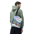 thumbnail image 3 of Hello Welcome Winter The Ski Chinese Crested Snowy Day All Over Print 3D Canvas Tote Bag Dog Lover Reusable Handbag - 13013, 3 of 5